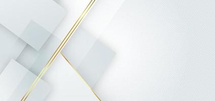 grauer geometrischer überlappender Hintergrund der abstrakten Schablone mit goldenen gestreiften Linien. Luxusstil. vektor