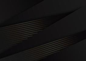 abstrakte Streifen goldene Linien diagonale Überlappung auf schwarzem Hintergrund. Luxusstil. vektor