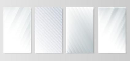 Satz abstrakter diagonaler Linienhellsilberhintergrundvektor. moderner weißer und grauer Hintergrund. vektor