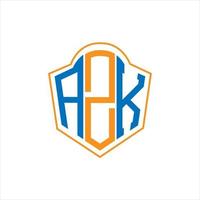 azk abstrakt monogram skydda logotyp design på vit bakgrund. azk kreativ initialer brev logotyp. vektor