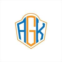 agk abstrakt Monogramm Schild Logo Design auf Weiß Hintergrund. agk kreativ Initialen Brief Logo. vektor