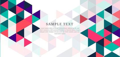 abstrakte moderne bunte Dreiecke des Schablonendesigns auf weißem Hintergrund mit Kopierraum für Text.