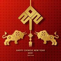 Frohes chinesisches Neujahr 2021 Jahr des Ochsen