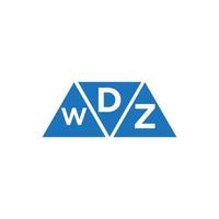 dwz triangel form logotyp design på vit bakgrund. dwz kreativ initialer brev logotyp begrepp. vektor