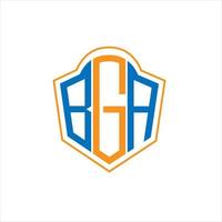 bga abstrakt Monogramm Schild Logo Design auf Weiß Hintergrund. bga kreativ Initialen Brief Logo. vektor