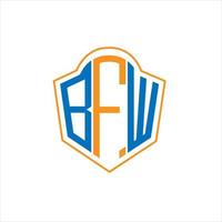 bfw abstrakt monogram skydda logotyp design på vit bakgrund. bfw kreativ initialer brev logotyp. vektor