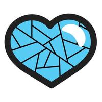enda blå transparent is hjärta i främre se vektor