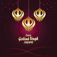 Guru Gobind Singh Jayanti Sikh Dasam Guru Celebratrion vektor