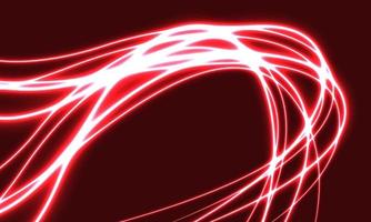 abstrakt vit linje neonljuskurva våg på röd design lyx futuristisk teknik bakgrund vektorillustration. vektor