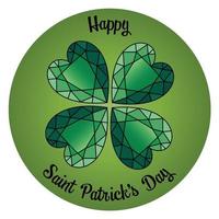 glückliche Heilige Patricks Tag Smaragd Shamrock Herz Kreis Grafik vektor