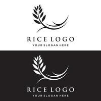 ris organisk bruka naturlig växt logotyp mall för företag , företag , jordbruk, produkt. vektor