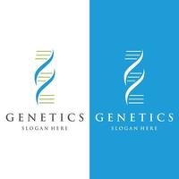 Logo-Design-Vorlage DNA-Elemente. Bio-Tech, DNA-Menschen, Bio-DNA, DNA-Spiralen. Logos können für Wissenschaft, Pharmazie und Medizin sein. vektor