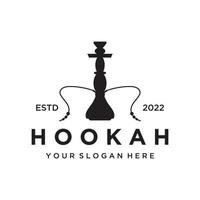 isoliert Jahrgang Huka, Shisha oder Wasserrohr Logo Design zum Verein, Bar, Cafe und Geschäft. vektor