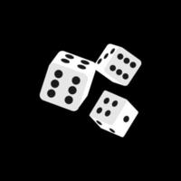 realistisk vit tärningar isolerat 3d objekt. hasardspel spel, kasino, skit, bordsskiva eller styrelse spel. vektor illustration.