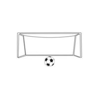 Fußball Tor und Fußball Ball isoliert auf Weiß Hintergrund. Fußball Spiel. Sport Ausrüstung. Vektor Illustration
