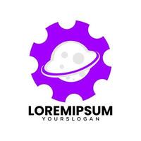 Ausrüstung Planet Logo Design Vorlage vektor