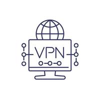 VPN-Liniensymbol auf Weiß vektor