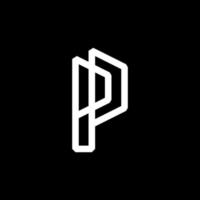 p-Buchstaben-Monogramm-Logo, pp-Schwarz-Weiß-Mockup-Einladung oder Visitenkarten-Emblem, dekoratives Zeichen vektor