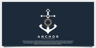 Anker Marine Logo Design mit modern Konzept vektor