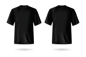 realistisch schwarz T-Shirt spotten oben Vorlage vektor