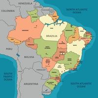 Land Karta Brasilien vektor