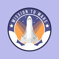 Flat Mission till Mars Patch Vector