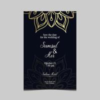 Luxus Gold Mandala verzierten Hintergrund für Hochzeitseinladung, Buchcover mit Mandala Element Stil Premium Vektor