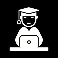 einzigartiges Studieren auf Laptop-Vektorsymbol vektor