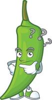 grüne Chili-Zeichentrickfigur vektor