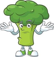 grön broccoli tecknad serie karaktär stil vektor