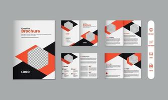 8 Seiten korporativ modern Broschüre und Unternehmen Profil, Zeitschrift, Portfolio Vorlage Design vektor