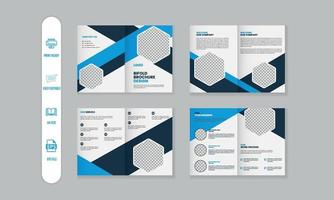 8 sidor företags- modern bifold broschyr och företag profil, tidskrift, flygblad, katalog portfölj mall design vektor