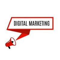 Digital Marketing. Digital Marketing Text mit Megaphon. Banner Digital Marketing eben Vektor Symbol Design Vorlage.