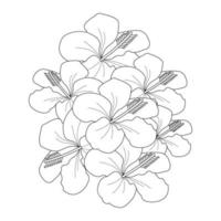 Hibiskus Blume Färbung Seite vektor