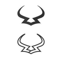 Stier und Kuh Logo Design Symbol Vektor Horn Tiere