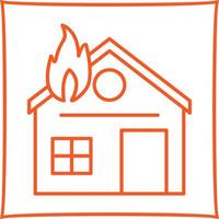 Einzigartiges Haus in Brand Vektor-Symbol vektor