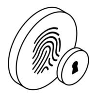 einzigartig Design Symbol von Fingerabdruck Sicherheit vektor