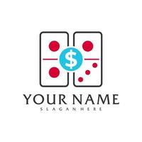 Geld Domino Logo Vektor Vorlage, kreativ Domino Logo Design Konzepte