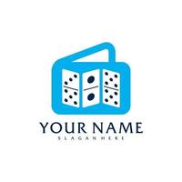 plånböcker domino logotyp vektor mall, kreativ domino logotyp design begrepp