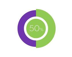 50 procentsats cirkel diagram infografik, procentsats paj vektor