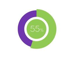 55 Prozentsatz Kreis Diagramm Infografik, Prozentsatz Kuchen vektor