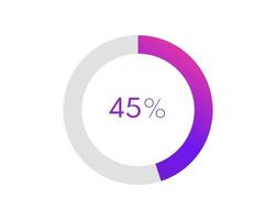 45 procent paj Diagram. cirkel diagram företag illustration, procentsats vektor infographics