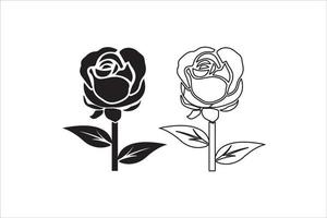 Blumen- Strauß. Hand gezeichnet Hochzeit Ast Kraut, minimalistisch Rose Blumen mit elegant Blätter und Gliederung Blume vektor