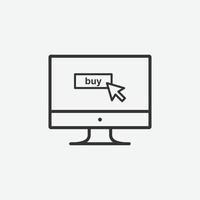 online shopping vektor isolerad ikon på grå bakgrund