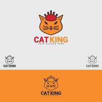 Cat King Logo Design Vorlage vektor