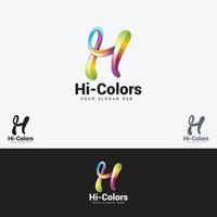 Hallo Farben Logo Design-Vorlage vektor