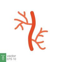 Mensch Arterie farbig Symbol. eben Stil können Sein benutzt zum Netz, Handy, Mobiltelefon, ui. Blut, Schiff, Arterie, Gefäß, Vene, Herz-Kreislauf, Herz Konzept. Vektor Illustration isoliert auf Weiß Hintergrund. eps 10.