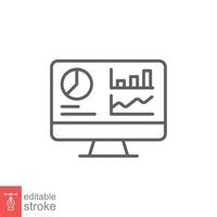 Instrumententafel Administrator Linie Symbol. einfach Gliederung Stil. Benutzer Panel Vorlage, Daten Analyse, Agentur, Graph, Geschäft linear unterzeichnen. Vektor Illustration isoliert auf Weiß Hintergrund. editierbar Schlaganfall eps 10.