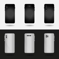 realistische Vektor-Smartphone-Pack mit Rückendesign