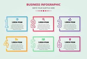 bunte Geschäftsschritte Infografik mit kreativen Zahlen vektor